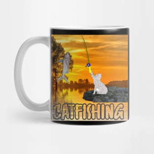 A cat on catfishin Mug